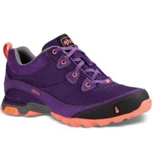 Ahnu Sugarpine Air Mesh Women US7 Vibram Plum Purple Hiking Shoes Comfort Sneaks